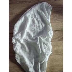 SHEIN White Textured Crinkle One Shoulder Bodysuit Women's‎ XS